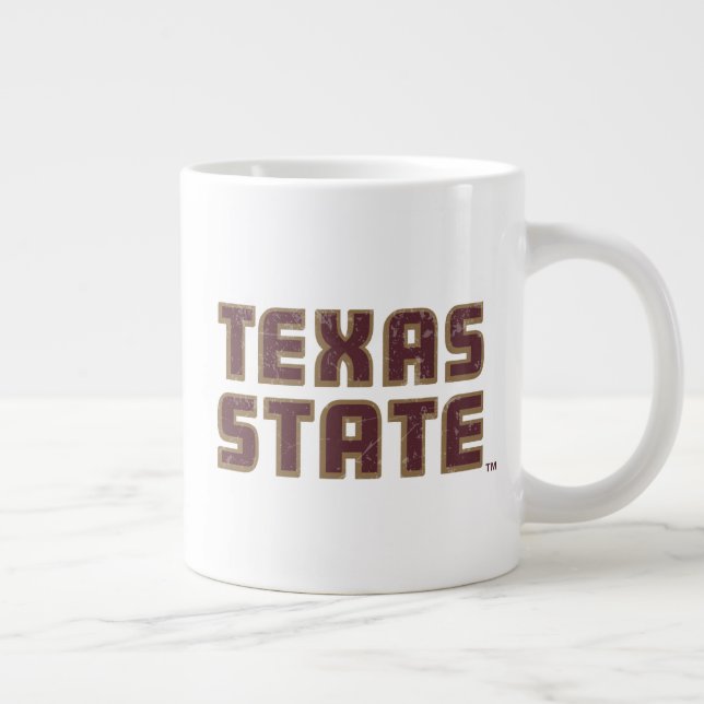 Texas State University Word Mark Distressed Giant Coffee Mug (Right)