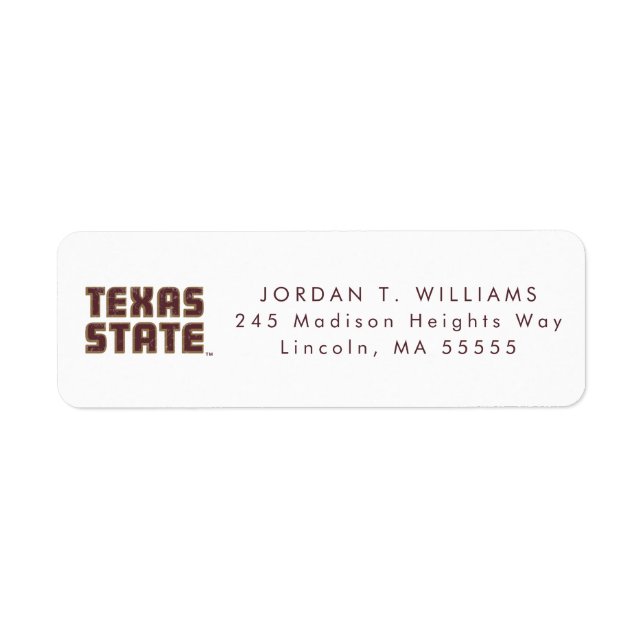 Texas State University Word Mark Distressed Label (Front)