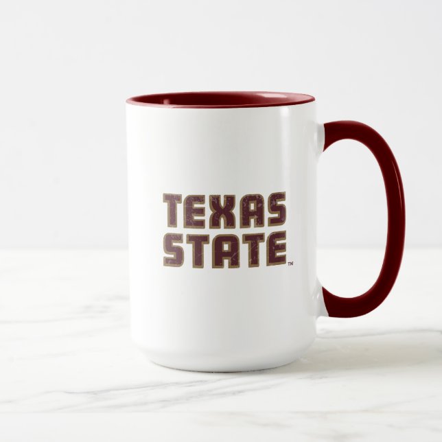 Texas State University Word Mark Distressed Mug (Right)