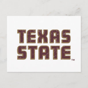 Texas State University Word Mark Distressed Postcard