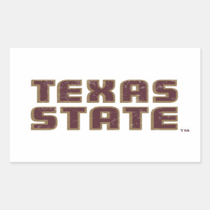 Texas State University Word Mark Distressed Rectangular Sticker