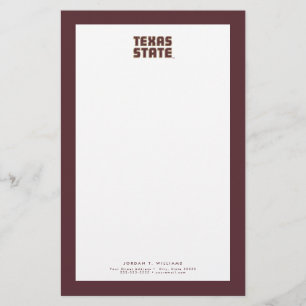 Texas State University Word Mark Distressed Stationery