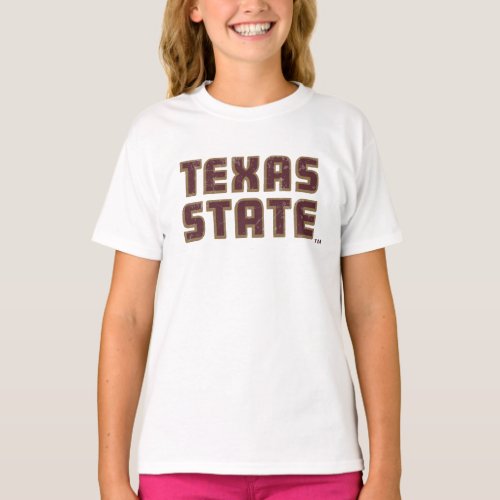 Texas State University Word Mark Distressed T_Shirt