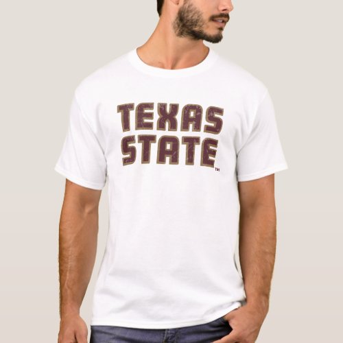 Texas State University Word Mark Distressed T_Shirt