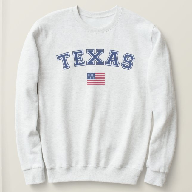 Texas State USA Flag Sweatshirt (Design Front)