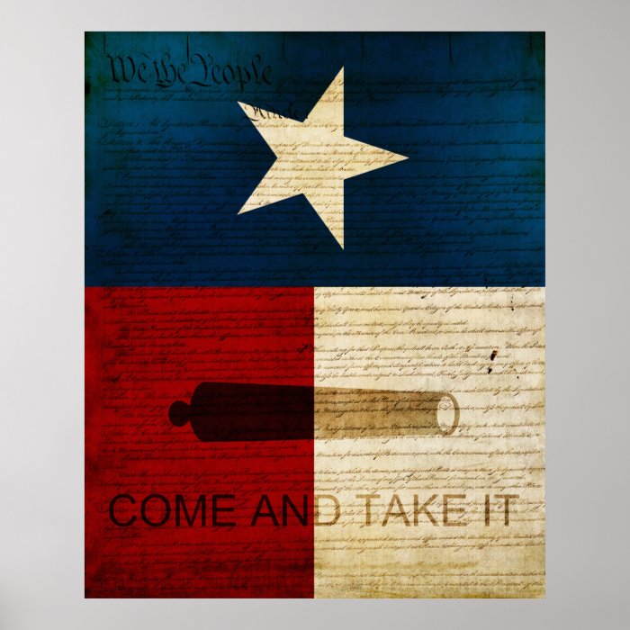 Texas State w/ Alamo Flag Poster