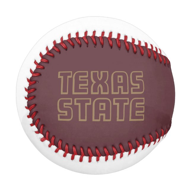 Texas State Word Mark Baseball (Front Left)