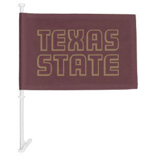 Texas State Word Mark Car Flag