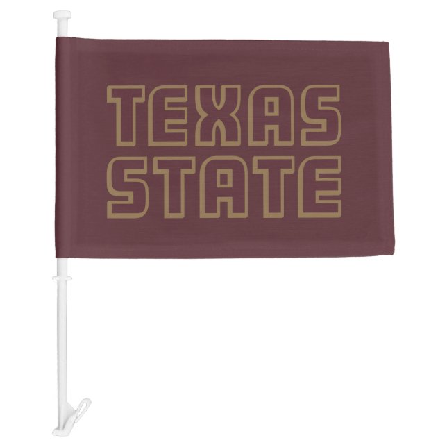 Texas State Word Mark Car Flag (Front)