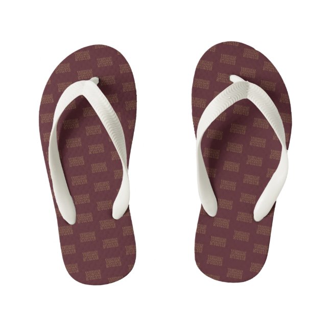 Texas State Word Mark Kid's Flip Flops (Footbed)