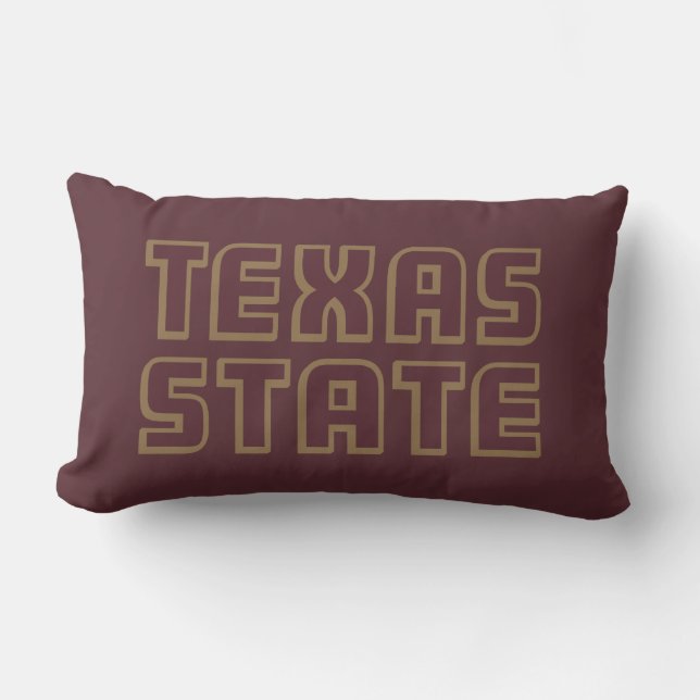 Texas State Word Mark Lumbar Pillow (Front)