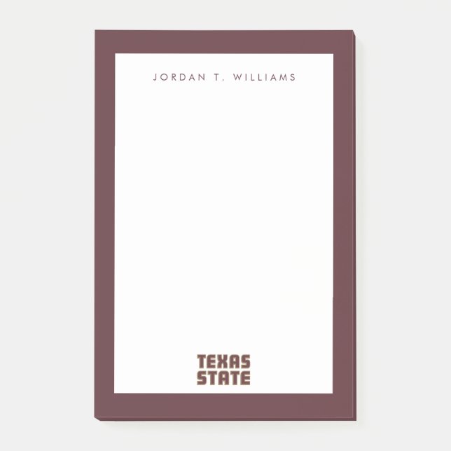 Texas State Word Mark Post-it Notes (Front)