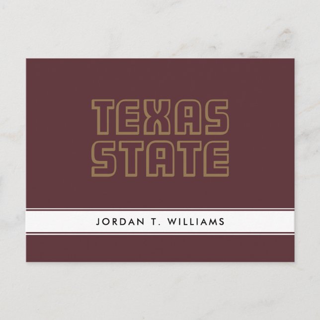 Texas State Word Mark Postcard (Front)