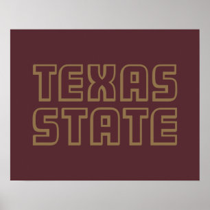 Texas State Word Mark Poster
