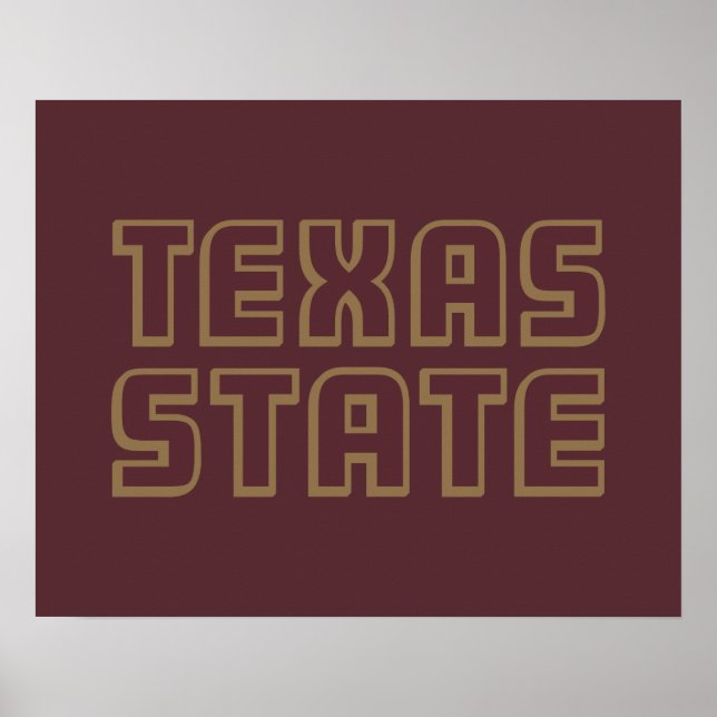 Texas State Word Mark Poster (Front)