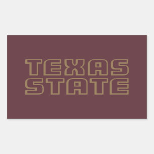 Texas State Word Mark Rectangular Sticker