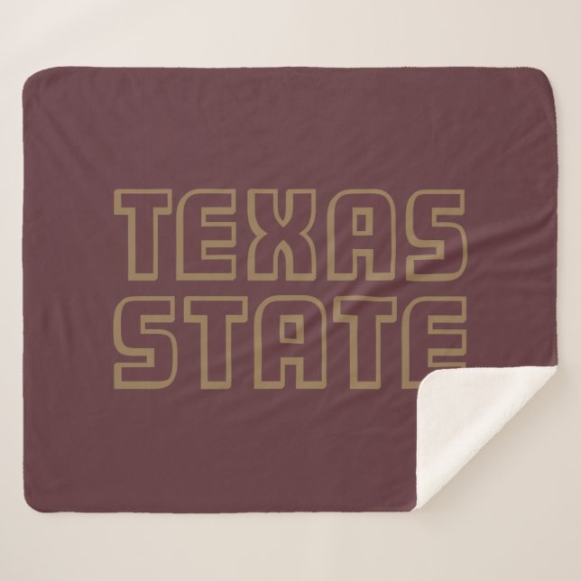 Texas State Word Mark Sherpa Blanket (Front (Horizontal))