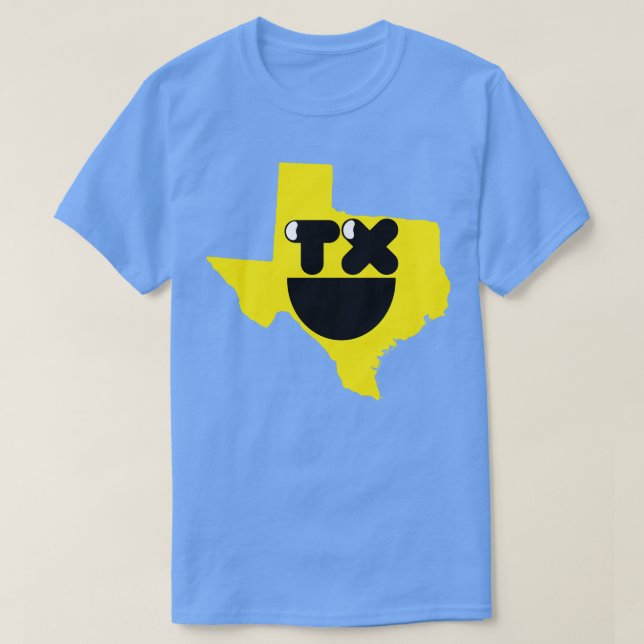 Texas States of Happynes Texas Smiling Face T-Shirt (Design Front)
