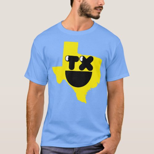 Texas States of Happynes Texas Smiling Face T_Shirt