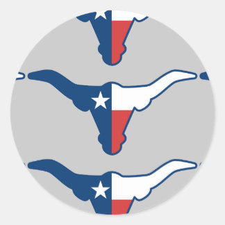 Texas steer classic round sticker