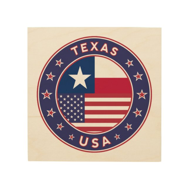 Texas sticker, phone case, tote bag wood wall art (Front)