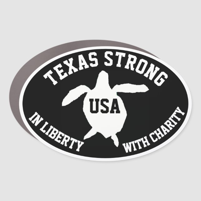 Texas Strong Sea Turtle large car Magnet (Front)