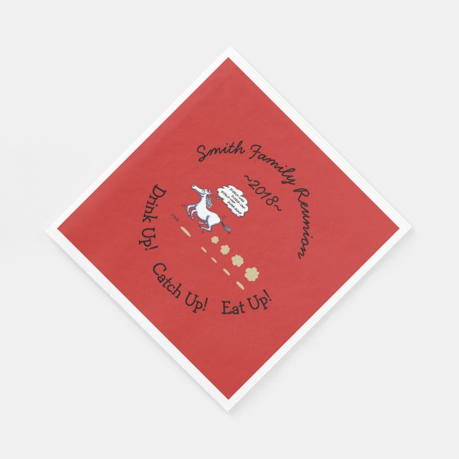Texas Style BBQ Family Reunion Cute Horse Napkins (Corner)