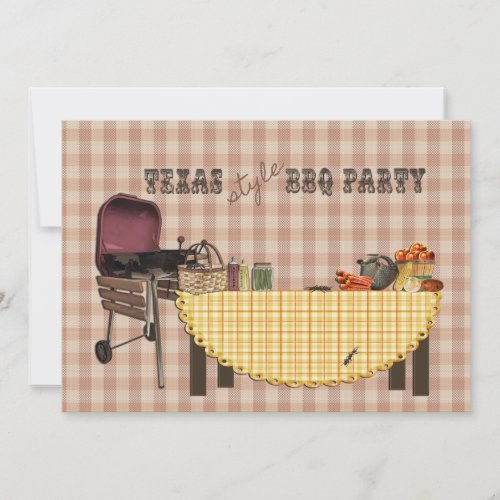 Texas style BBQ Party Invitation