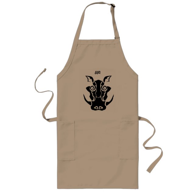 Texas Style BBQ Pit Master Boar Head Long Apron (Front)
