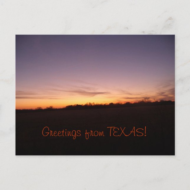 Texas Sunset Postcard (Front)