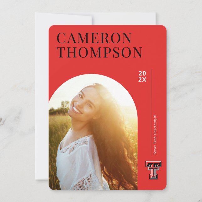 Texas Tech Graduate | Arch Photo Invitation (Front)