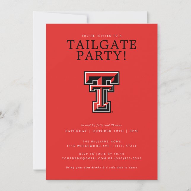 Texas Tech Tailgate Party Invitation (Front)