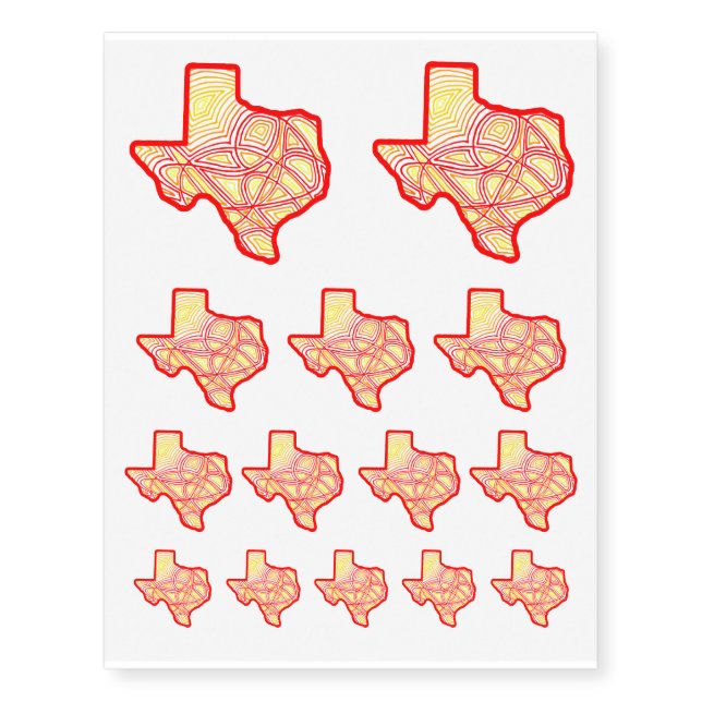 Texas Temporary Tattoos (Front)