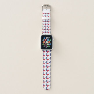 Texas Texan Pattern Red Blue Apple Watch Band