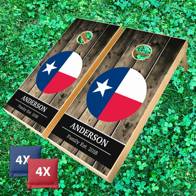Texas & Texas Flag Rustic Wood / Family fun Cornhole Set (Creator Uploaded)