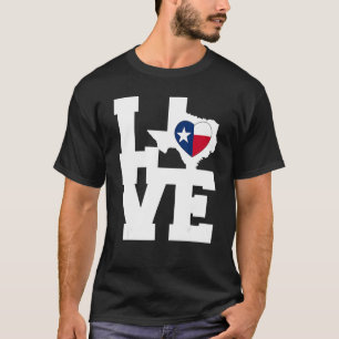 Texas Texas Love Map Flag Heart Graphic Tees Tx