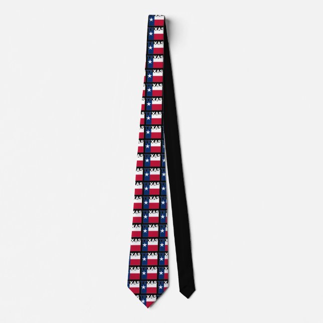 Texas Text Flag Neck Tie (Front)