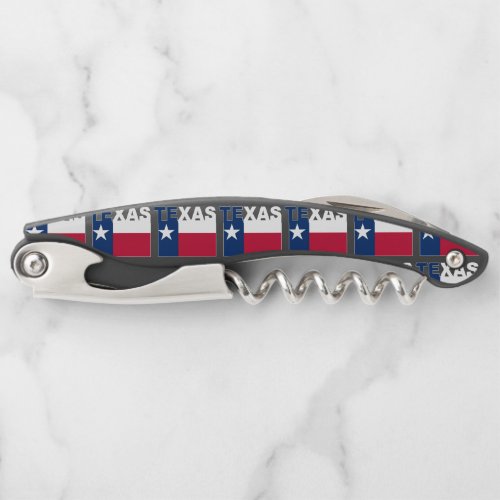 Texas Text Flag Waiters Corkscrew