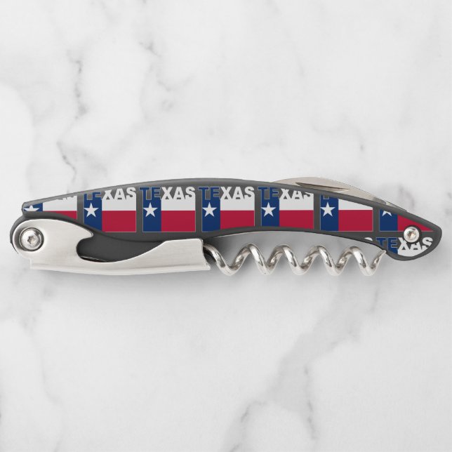 Texas Text Flag Waiter's Corkscrew (Front)