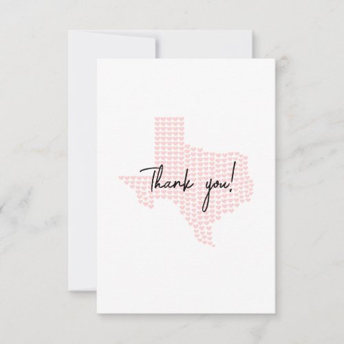 Texas Thank You Blush Hearts Greeting Card