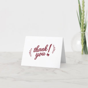 Texas Thank You note card, maroon Card