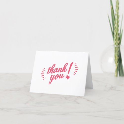 Texas Thank You note card pink