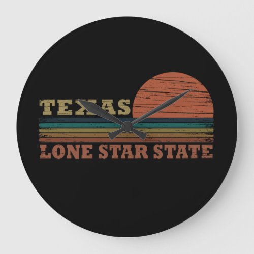 texas the lone star classic sunset style large clock