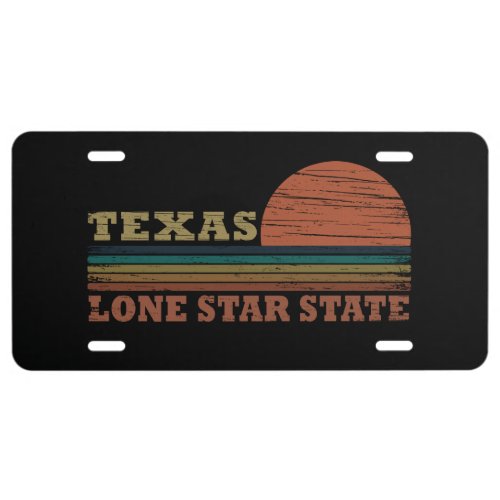 texas the lone star classic sunset style license plate