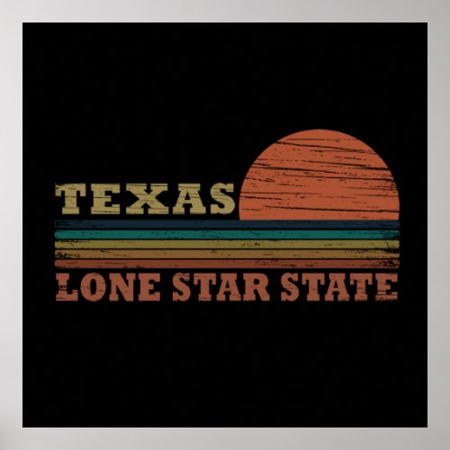 texas the lone star classic sunset style poster