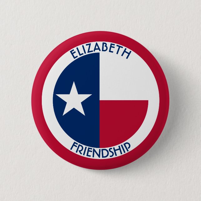 Texas The Lone Star Personalized Flag Button (Front)