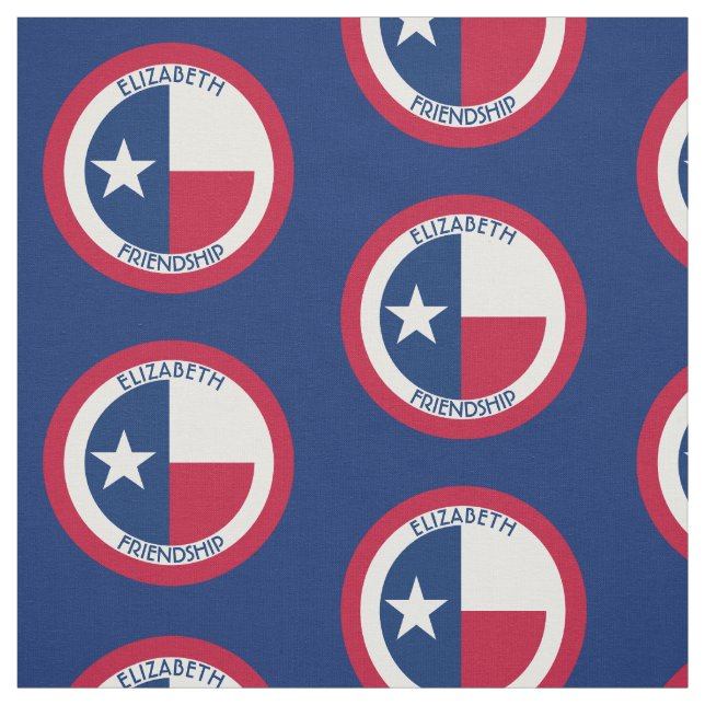 Texas The Lone Star Personalized Flag Fabric (Swatch)