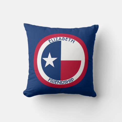 Texas The Lone Star Personalized Flag Throw Pillow