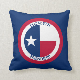 Texas The Lone Star Personalized Flag Throw Pillow