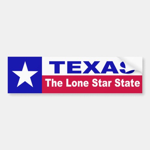 TEXAS The Lone Star State Bumper Sticker